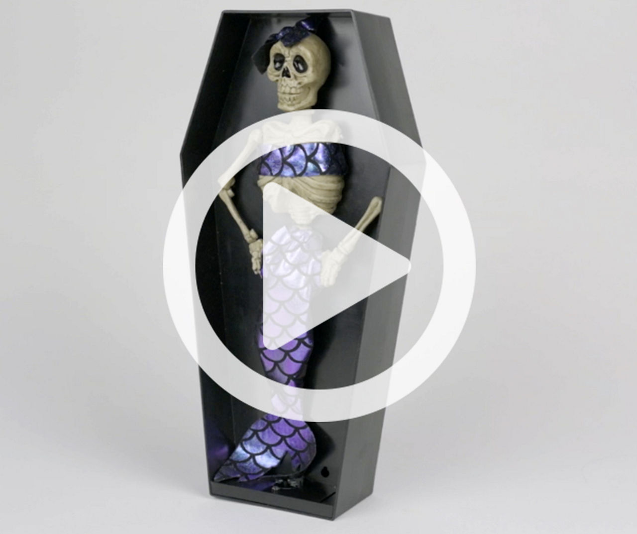 12" Mermaid Skeleton Animated Decor