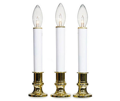 Clear Battery-Operated Window Candles, 3-Pack
