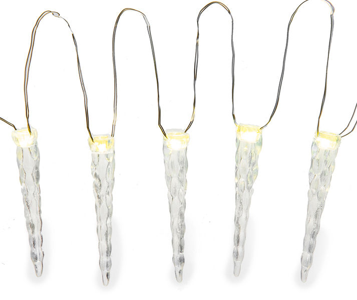 Warm White LED Icicle Bulb Light Set, 25-Lights