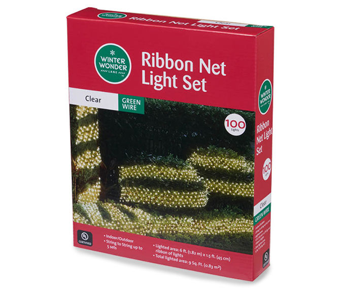 holiday time ribbon net lights