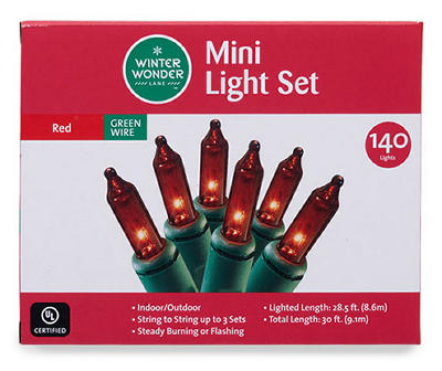 Red Mini Light Set, 140-Lights