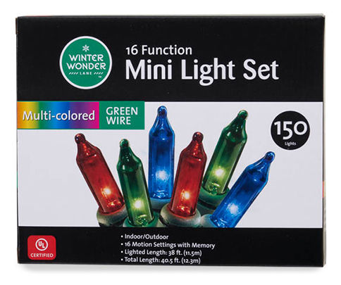 Winter Wonder Lane Multi-Color 16-Function Mini Light Set, 150-Lights ...