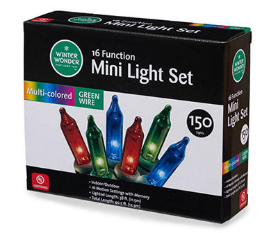 Holiday Time 150 Multi Color Christmas Mini Lights 16-Function Tree Party Decor 