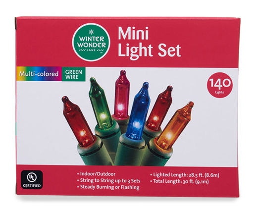 Winter Wonder Lane Mini Light Set with White Wire, 140-Lights