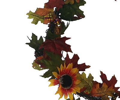 72" Sunflower, Maple Leaf & Berry Garland