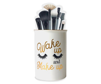 "Wake Up and Make Up" Cosmetic Brush Holder