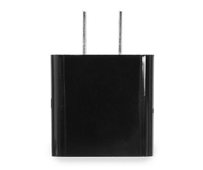 Black USB Wall Charger & 6' USB Type-C Cable Set