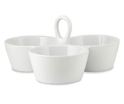 White 3-Section Ceramic Serve Dish