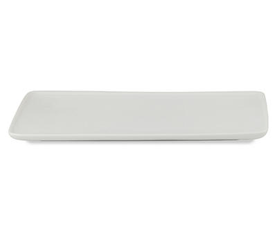 White Ceramic Coupe Tray, (11")