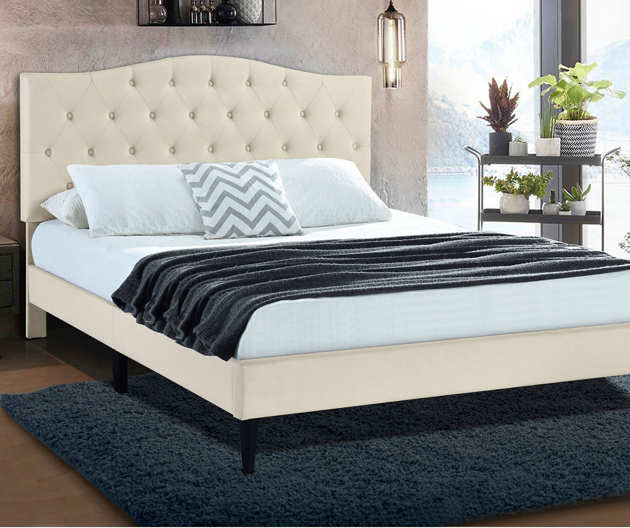 Delahunt tufted arch upholstered platform deals bed