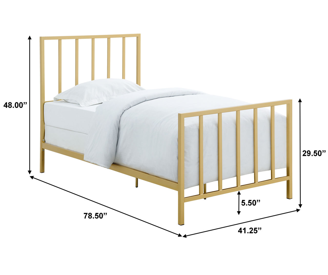 Gold twin store bed frame