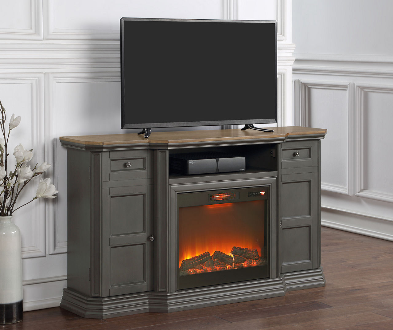 Gray electric fireplace store big lots