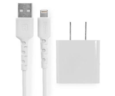 White USB Wall Charger & 6' Lightning Cable Set