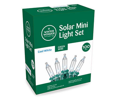 Cool White LED Mini Solar Light Set, 100-Lights