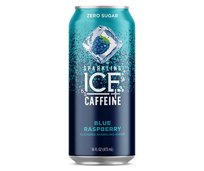 Sparkling Ice +Caffeine Zero Sugar Blue Raspberry Sparkling Water 16 oz