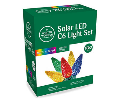 Multi-Color LED C6 Solar Light Set, 100-Lights