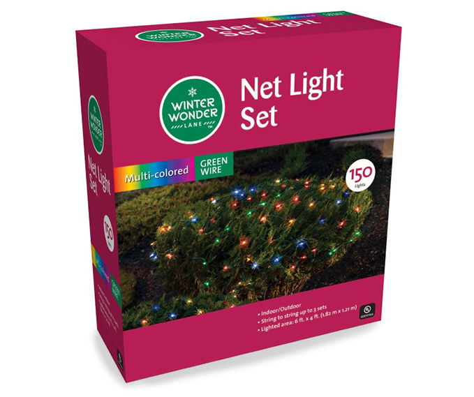 Multi-Color 4' x 6' Net Light Set, 150-Lights