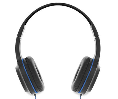 Black & Slate Blue Wired Headphones & Earbuds Set