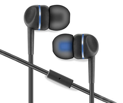 Black & Slate Blue Wired Headphones & Earbuds Set
