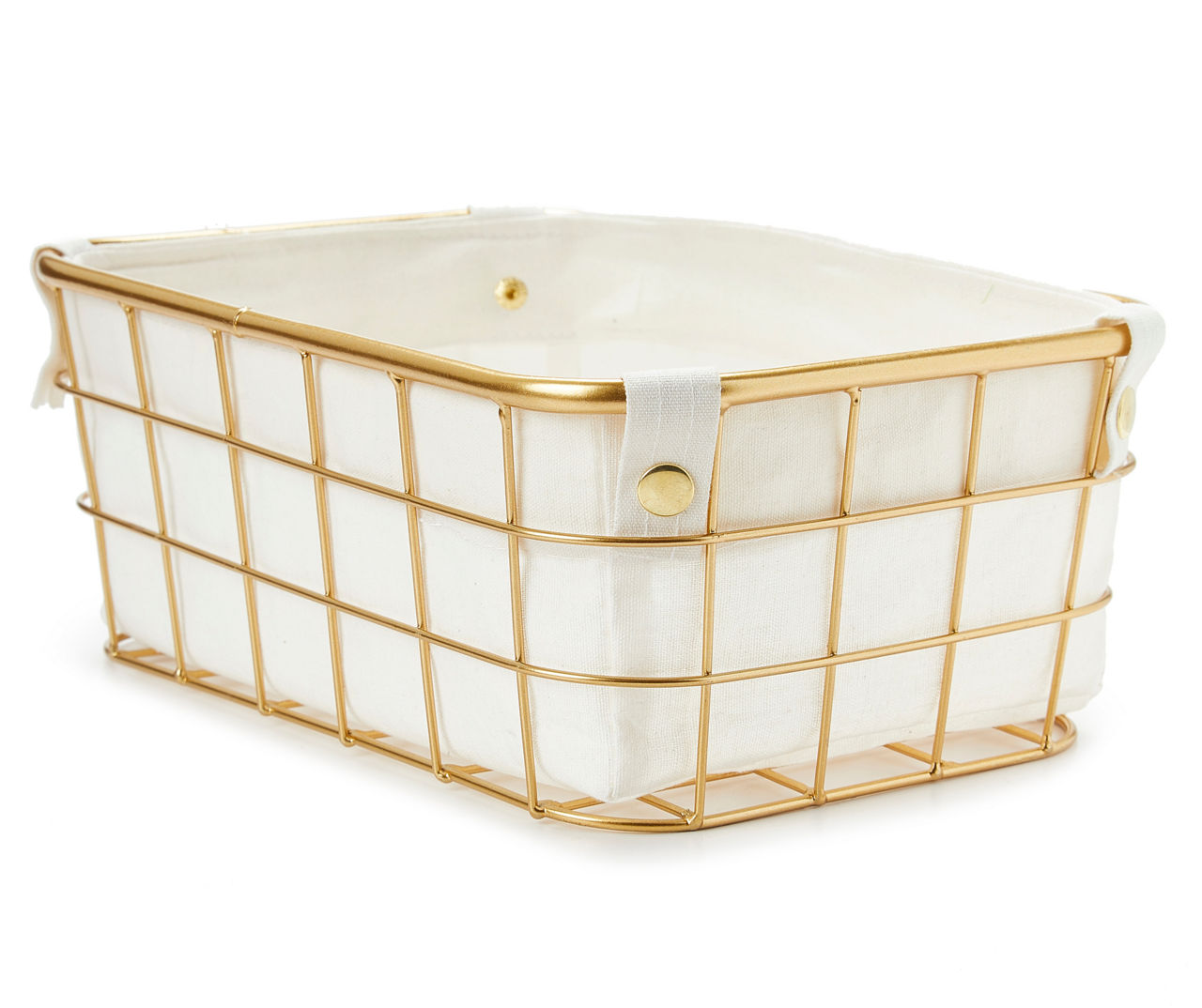 Just Home Medium Gold Storage Bin Big Lots
