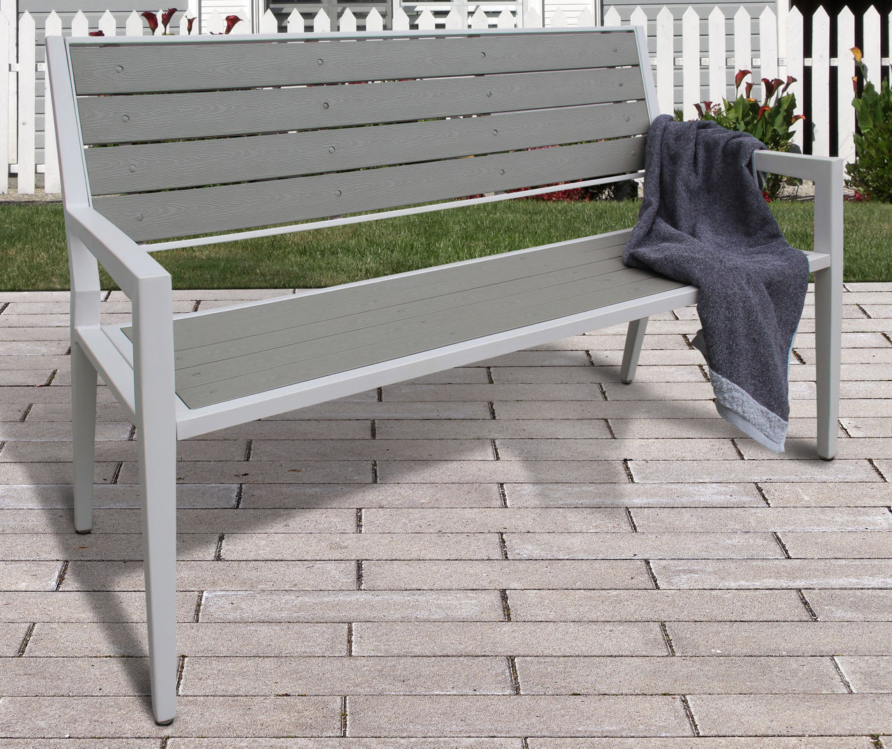 Small white best sale garden bench