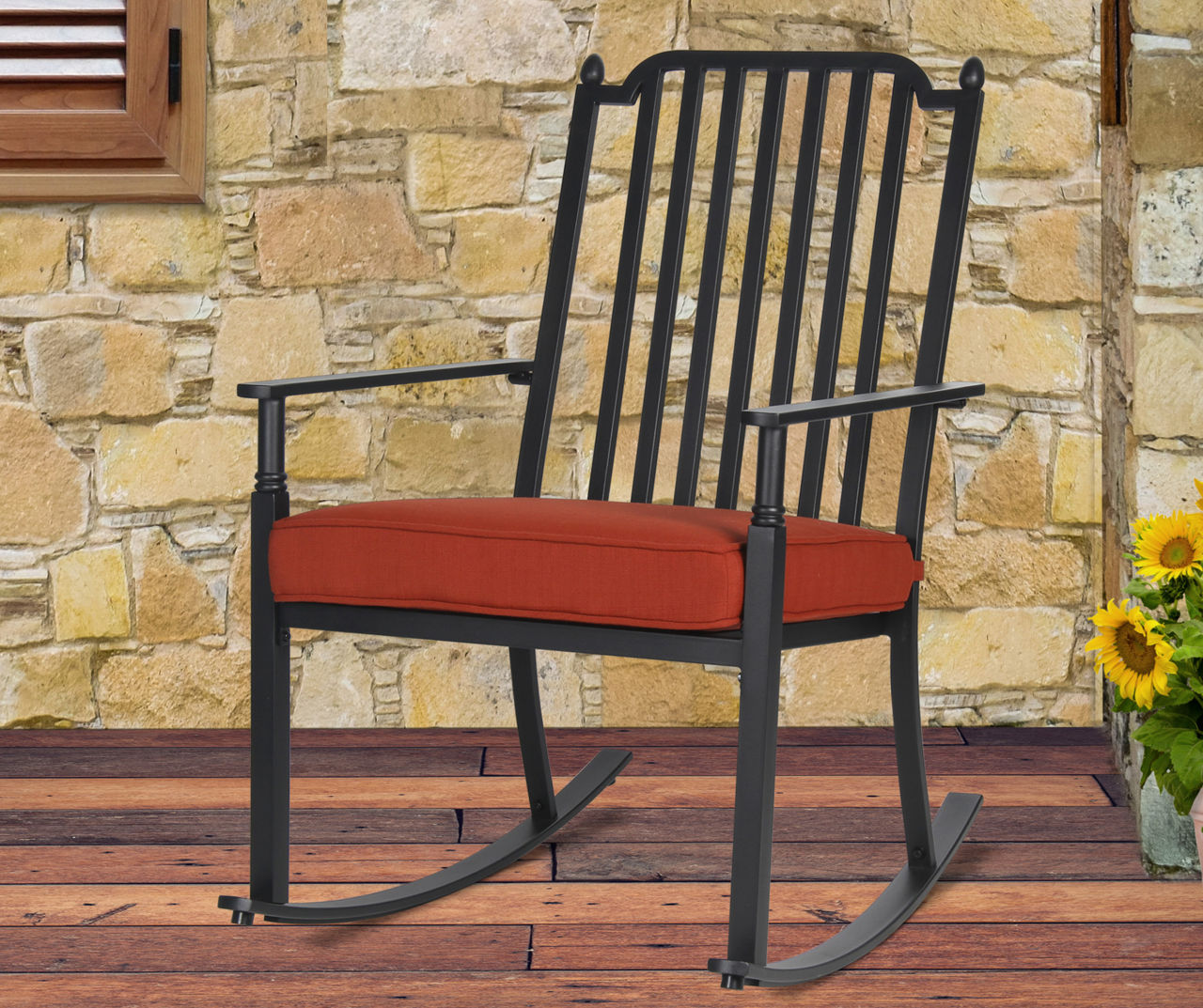 Steel Rocking Chair With Cushion