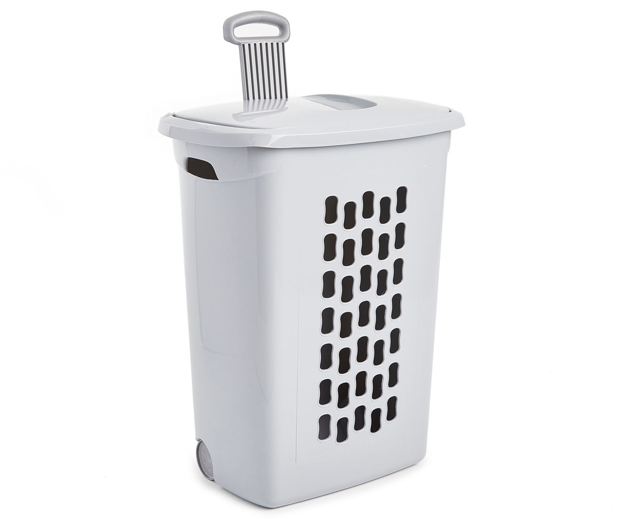 Sterilite Laundry Hamper Flip Top Lid Retractable Pull Handle