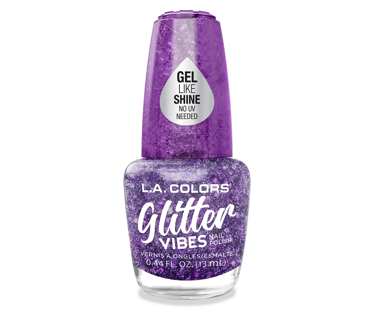 Glitter Vibes Nail Polish in Purple-Razzi, 0.44 Oz.