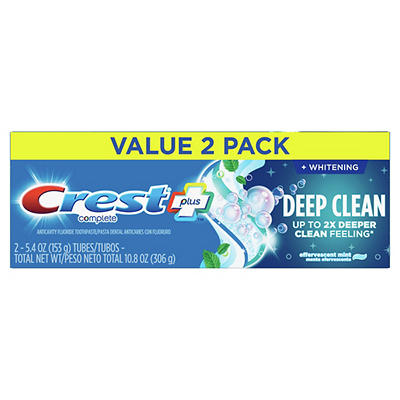 Complete Plus Deep Clean Complete Whitening Toothpaste, Effervescent Mint, 5.4 oz, Pack of 2