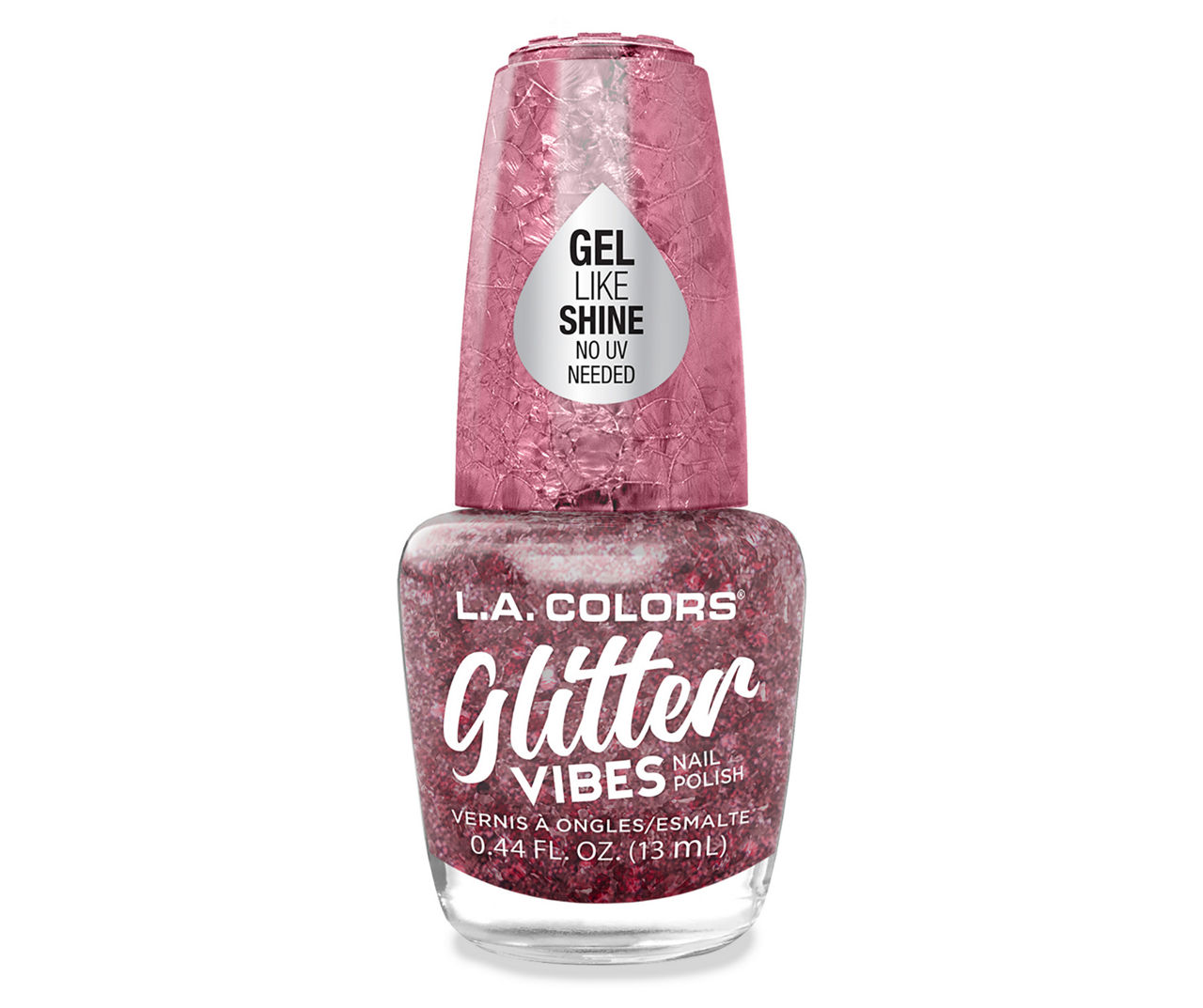 Glitter Vibes Nail Polish in Pink Bling, 0.44 Oz.