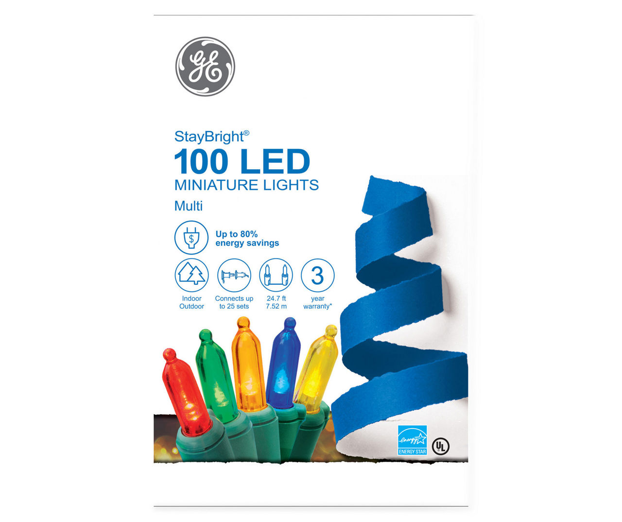 GE Mini Led Light Set 100 Lights Multi-Colored Bulbs Led (Two Packs of 100  Lights, Total of 200 Lights)