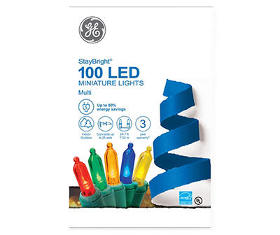 StayBright Multi-Color LED Mini Light Set, 100-Lights