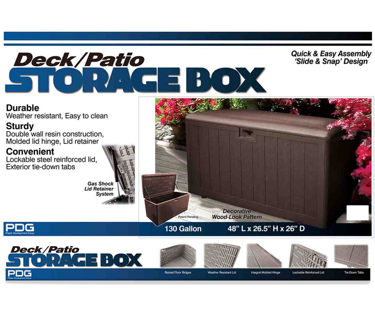 Lifetime Outdoor Deck Storage Box 116 Gallon