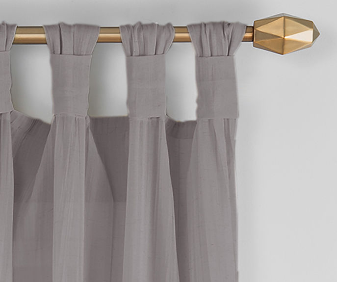 Priya Gray Semi-Sheer Tab Top Curtain Panel, (95