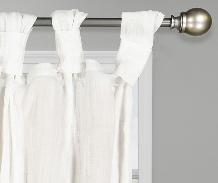 Priya White Semi-Sheer Tab Top Curtain Panel, (95