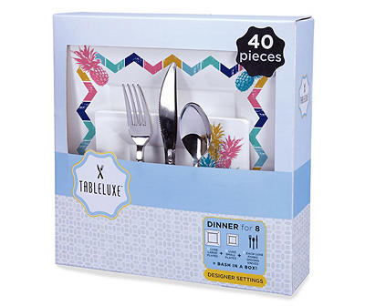 Pineapple Bash in a Box 40-Piece Dinner for 8 Set
