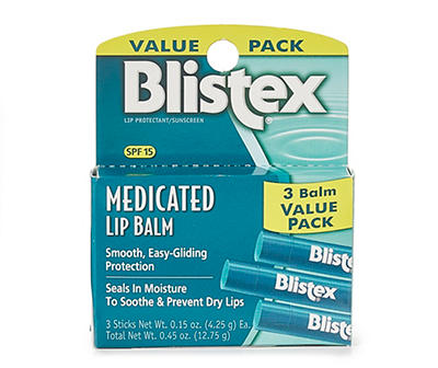 Medicated Lip Balm, 3-Pack