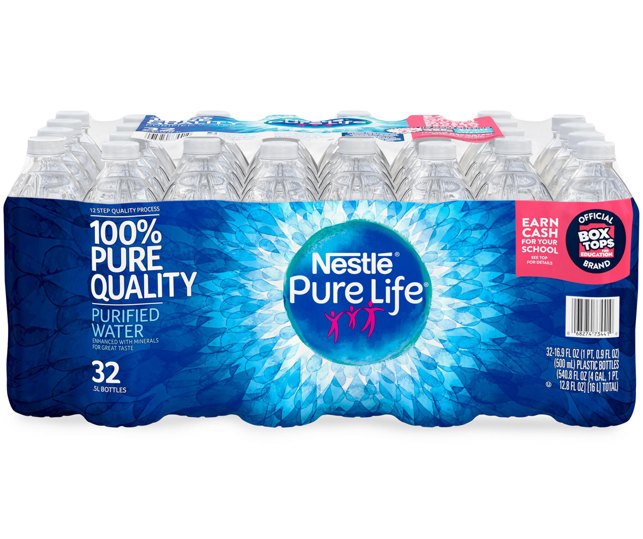 Pure Life Purified Bottled Water, 16 Ounce, 32-pack