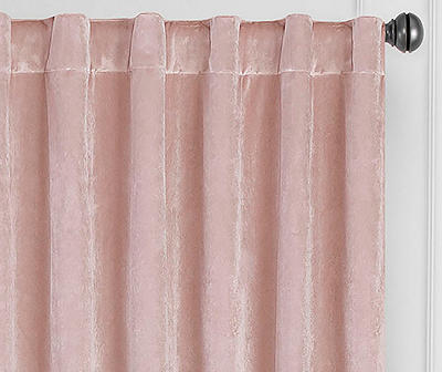 Harper Blush Velvet Blackout Rod Pocket Curtain Panel, (84")