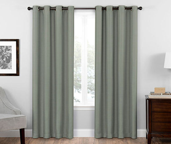 Bryson Celadon Grommet Curtain Panel, (63")