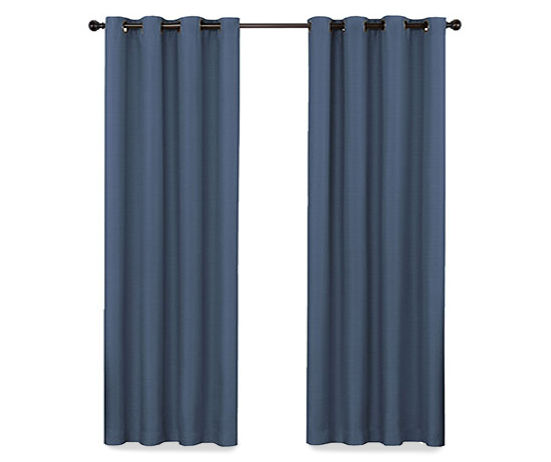 Bryson Indigo Grommet Curtain Panel, (63")