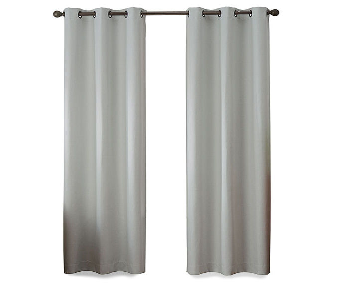 Eclipse Martina Gray Blackout Grommet Curtain Panel, (95