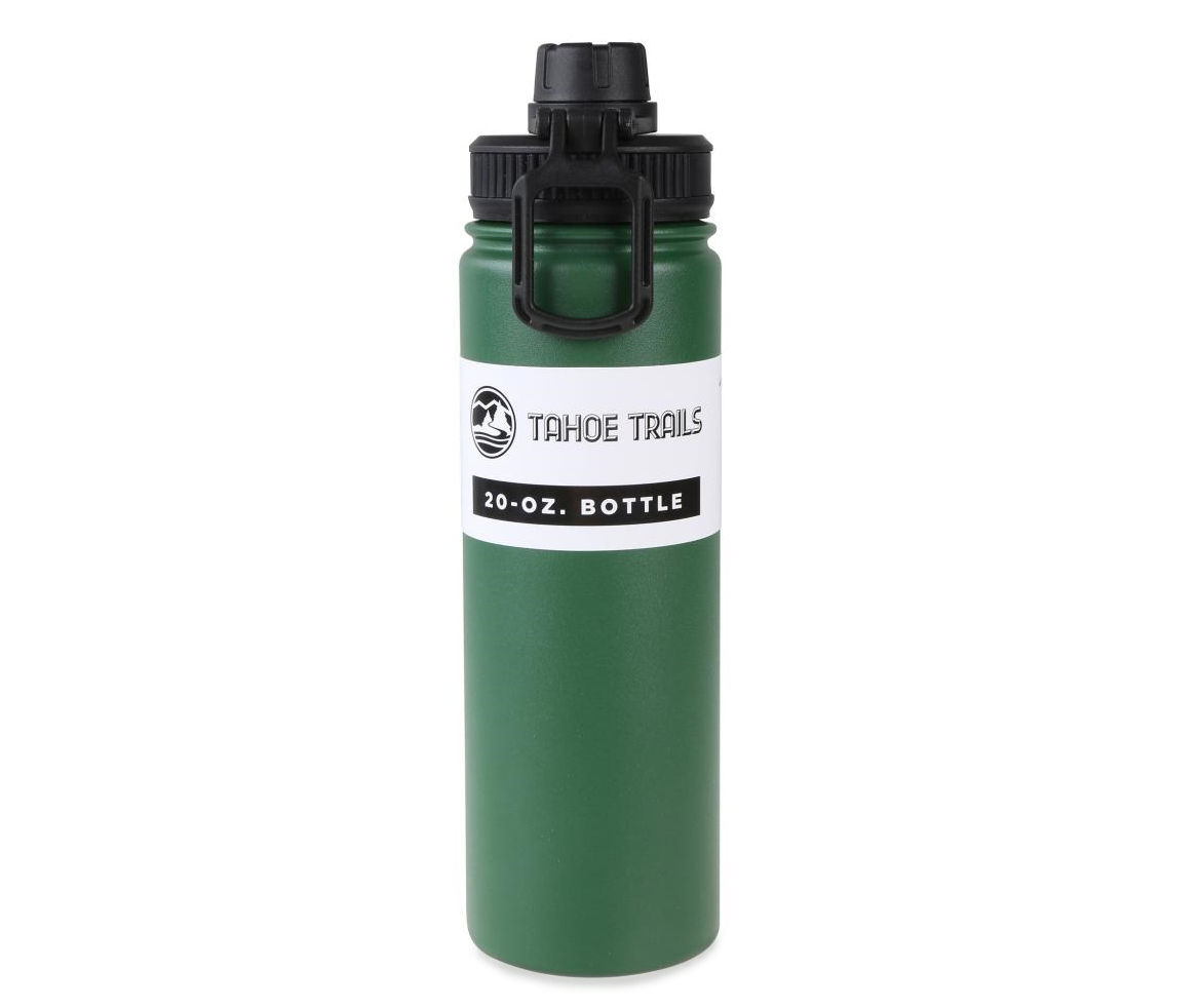 AQwzh 20 oz Green Stainless Steel Water Bottle with Wide mouth, Straw, and  Lid 