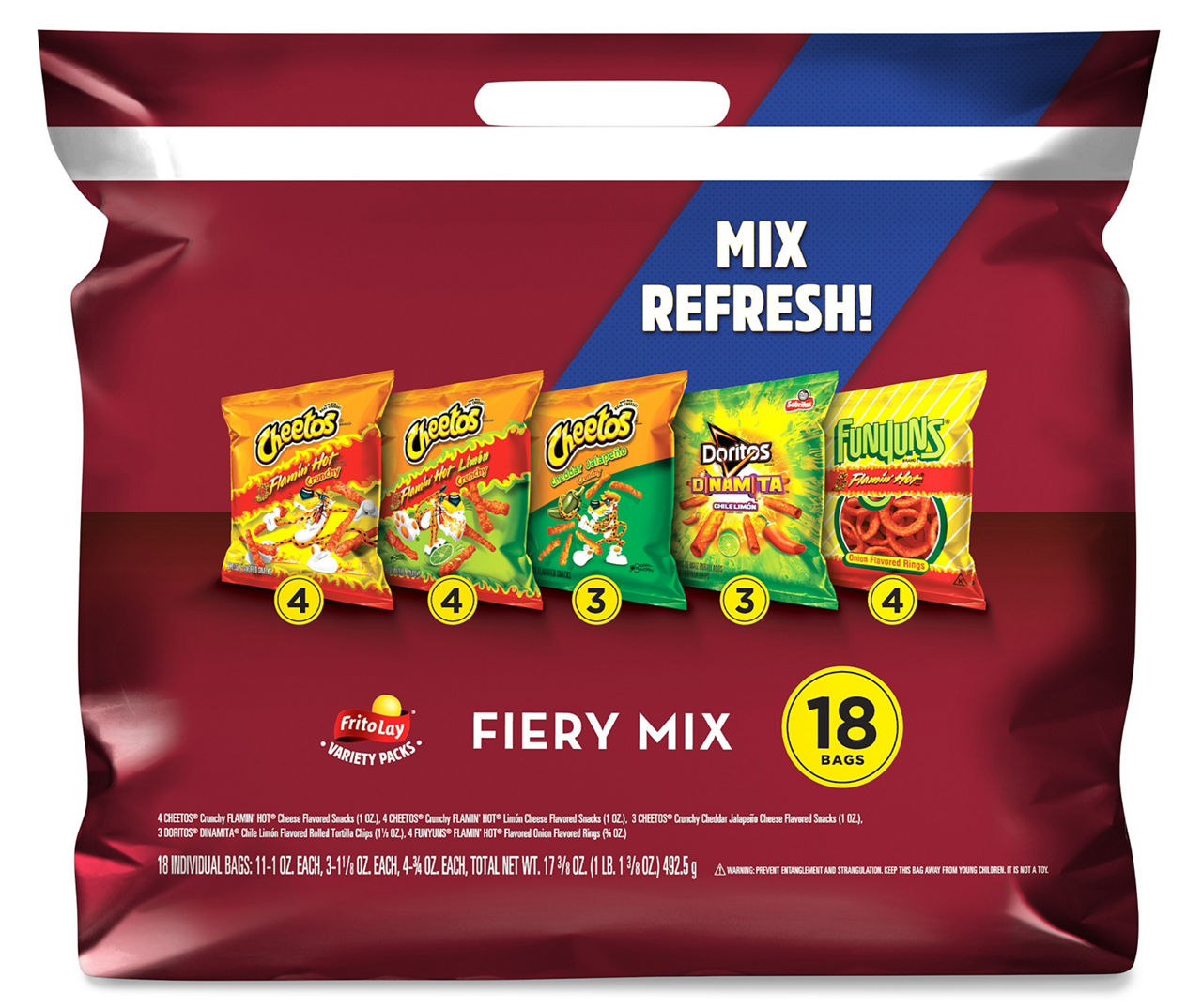 Frito Lay Frito Lay Snacks Fiery Mix Variety 17 3 8 Oz 18 Count 