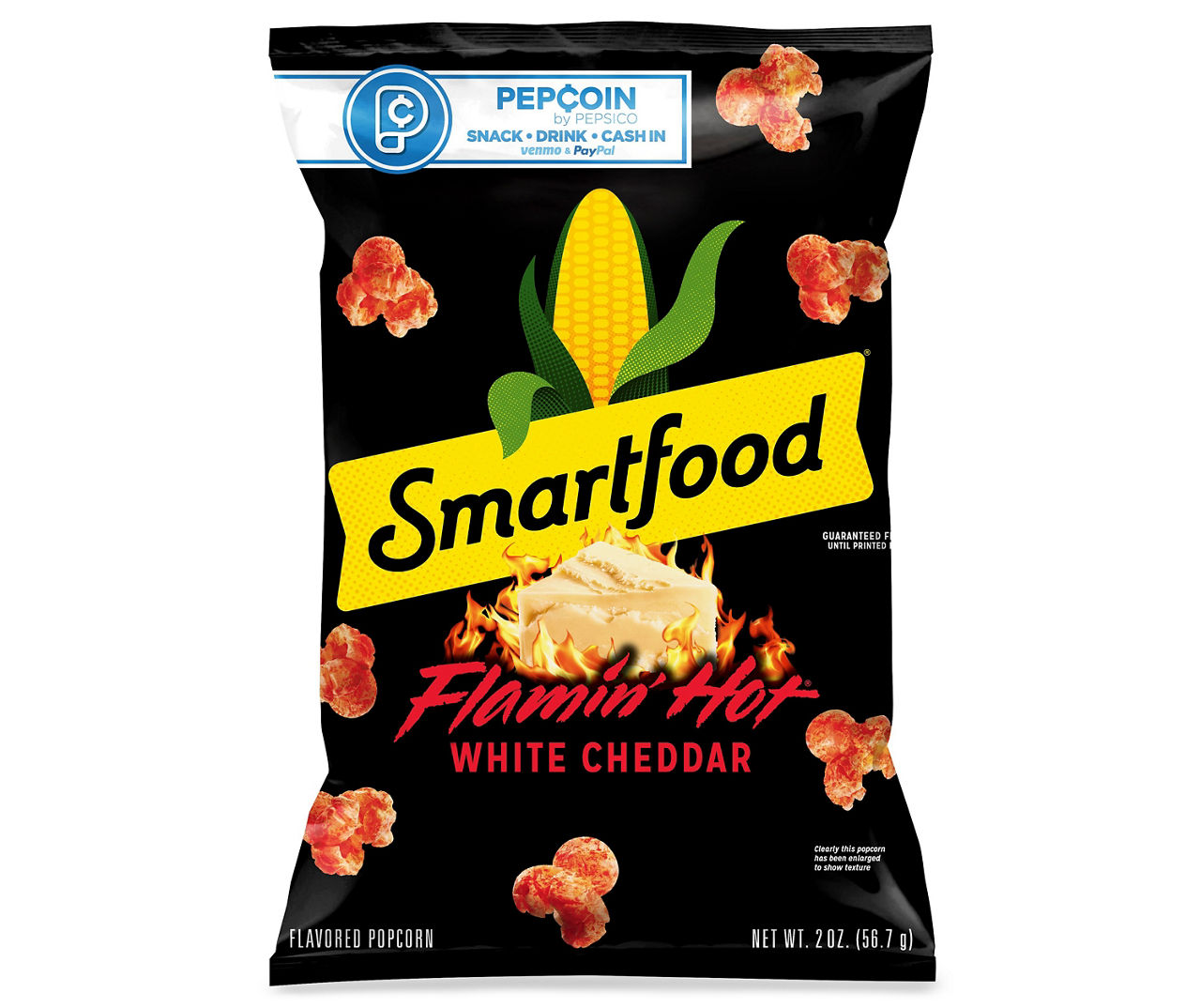 Smart Food Smartfood Popcorn, Flamin' Hot White Cheddar Flavored, 2.0