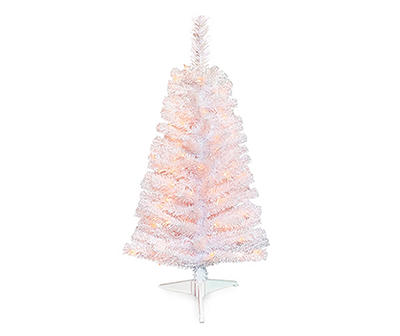 4' Yuletide White Pre-Lit Artificial Christmas Tree with Clear Lights