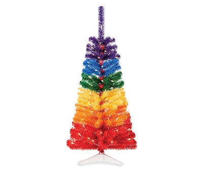 4' Merry Rainbow Pre-Lit Artificial Christmas Tree with Clear Lights