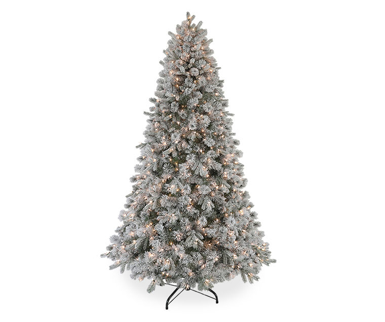 7.5' Vancouver Flocked Pre-Lit Artificial Christmas Tree with Clear Lights