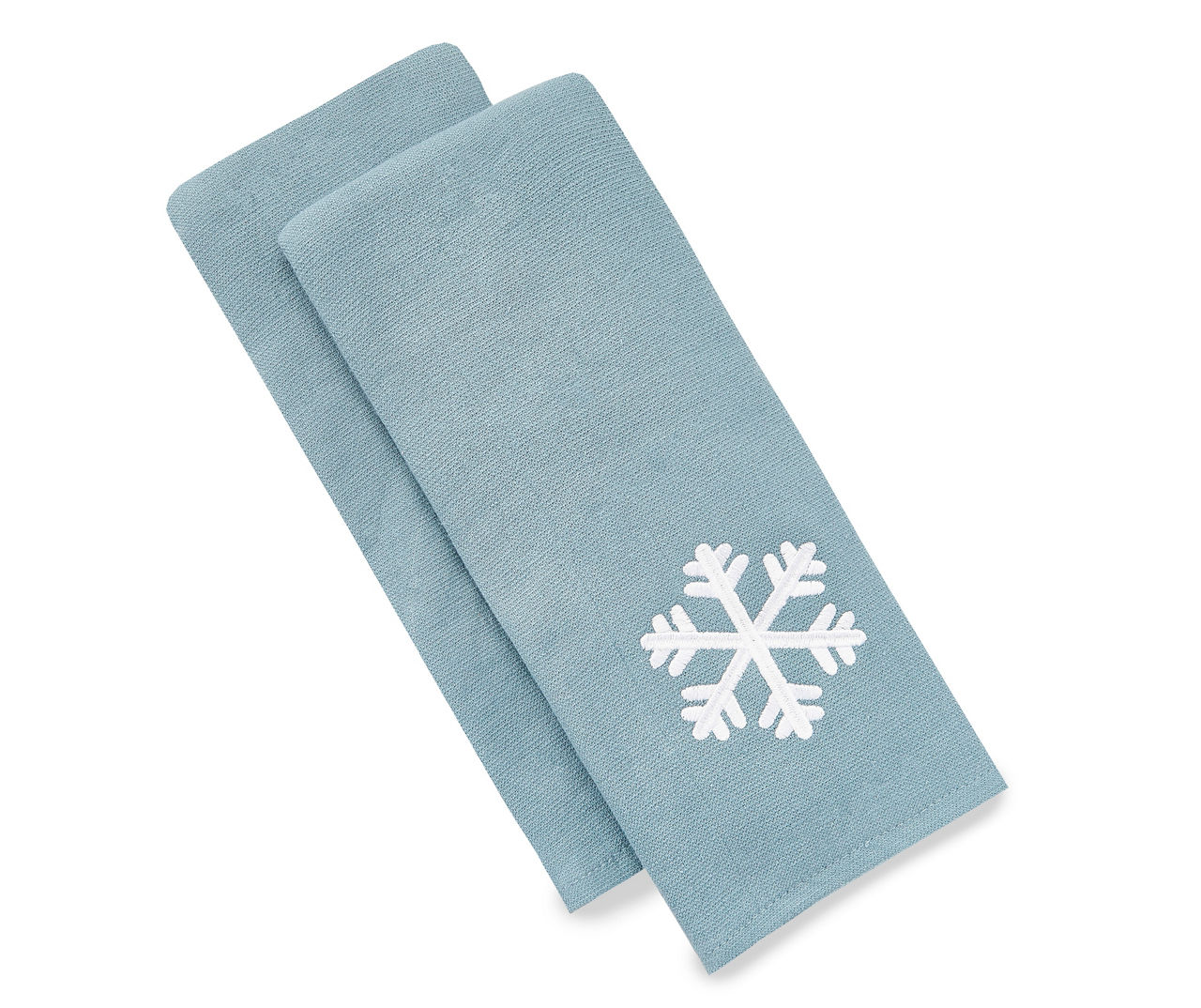 Christmas Kitchen Towels Set of 4 Snowflake Blue Dish Towels