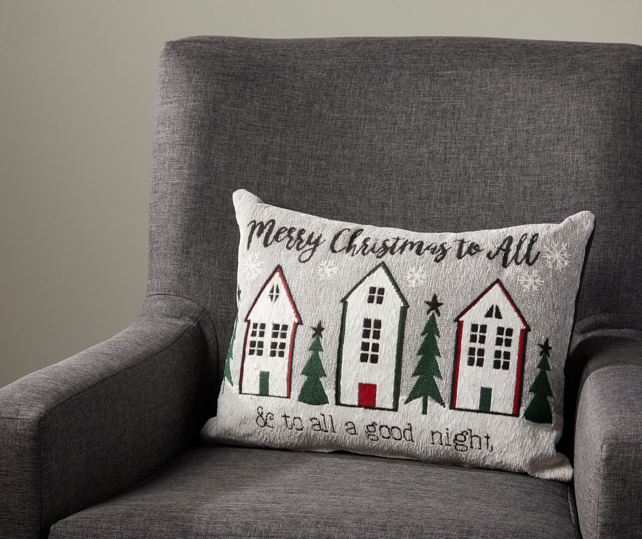 Merry Christmas to All Village Throw Pillow